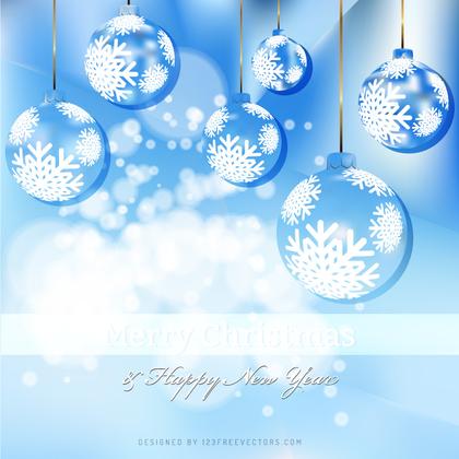 Merry Christmas and Happy New Year Light Blue Background