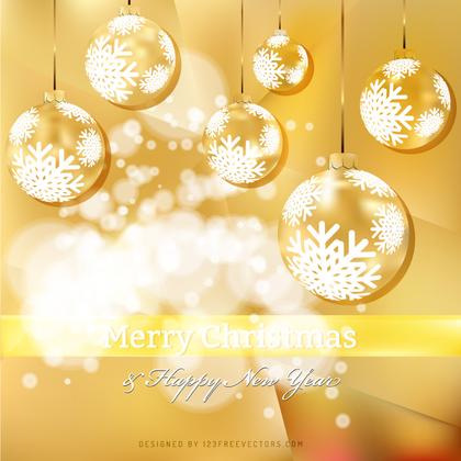 Merry Christmas and Happy New Year Gold Background