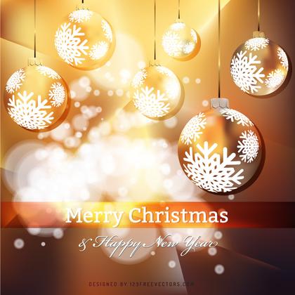 Dark Orange Christmas Balls Background Template