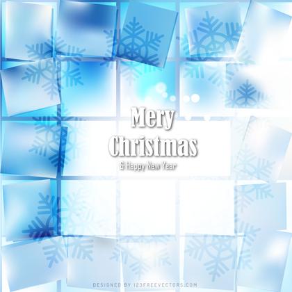 Merry Christmas Snowflakes Blue Background Template