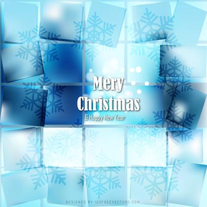 Merry Christmas Blue Background with Snowflakes