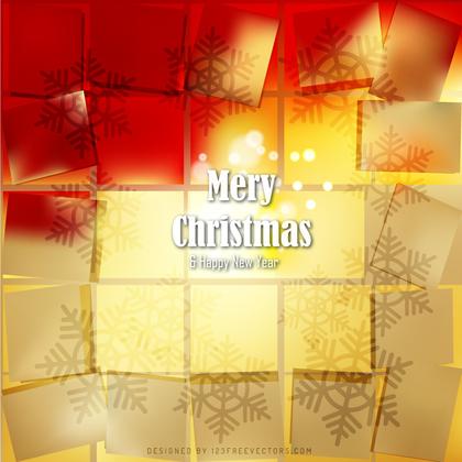 Merry Christmas and Happy New Year Red Gold Background