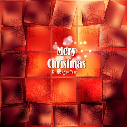 Dark Orange Christmas Background with Snowflake