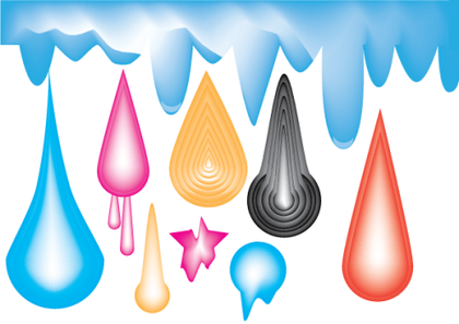 Colorful Drops Illustrator Vector Pack