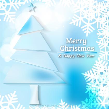 Merry Christmas and Happy New Year Light Blue Background