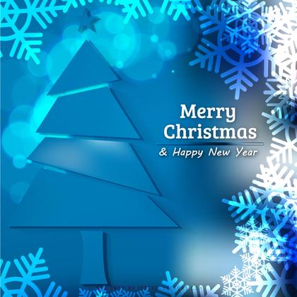Christmas Tree Background with Snowflakes