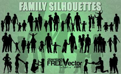 Family Silhouettes Vector