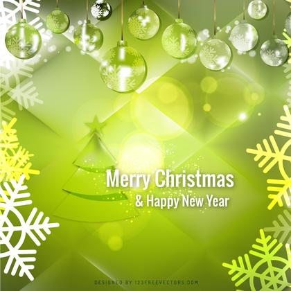 Green Christmas Balls Background Template