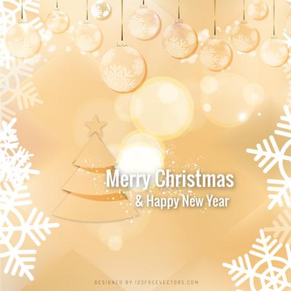 Merry Christmas and Happy New Year Light Orange Background