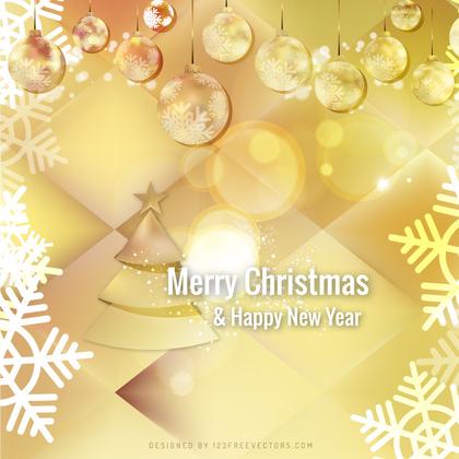 Merry Christmas and Happy New Year Orange Background