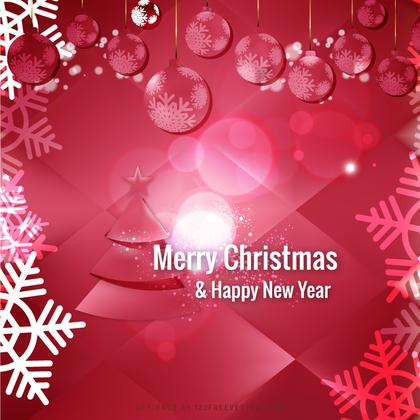 Amaranth Pink Christmas Balls Background Template