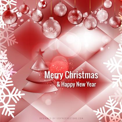 Light Red Christmas Balls Background
