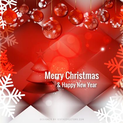 Merry Christmas and Happy New Year Red Background