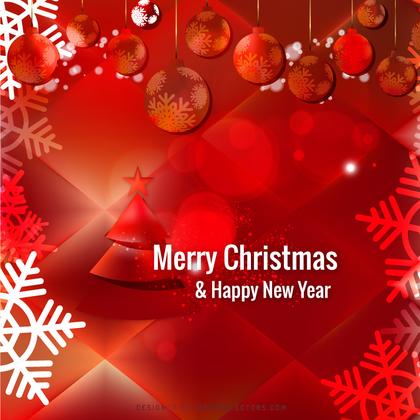 Red Christmas Balls Background Template