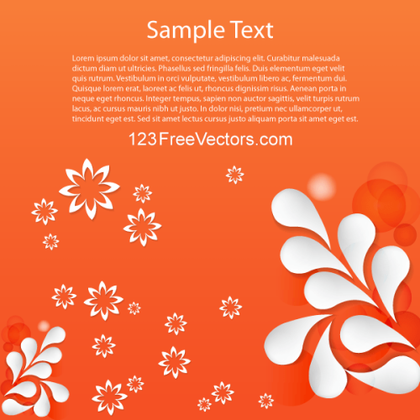 Vector Floral Abstract Background Design with White Flowers