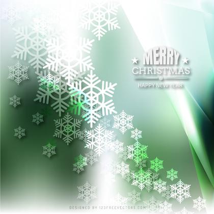 White Green Christmas Snowflakes Background Design