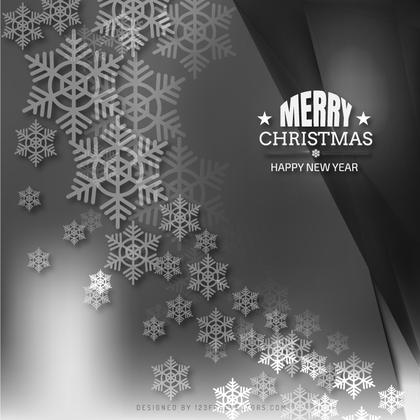 Merry Christmas Snowflakes Dark Gray Background