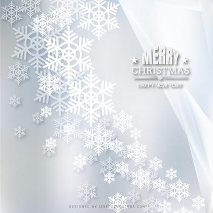 Merry Christmas Snowflakes Gray Background Design