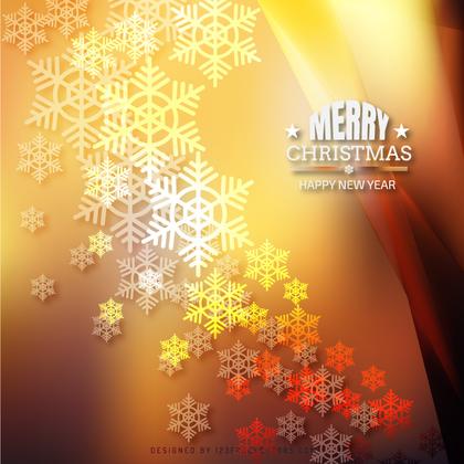 Dark Orange Christmas Snowflakes Background Design