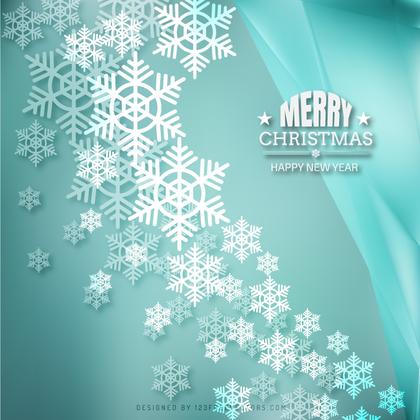 Merry Christmas Snowflakes Turquoise Background Image