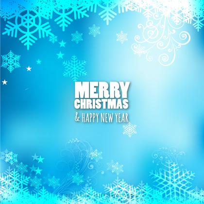 Merry Christmas Blue Background Template