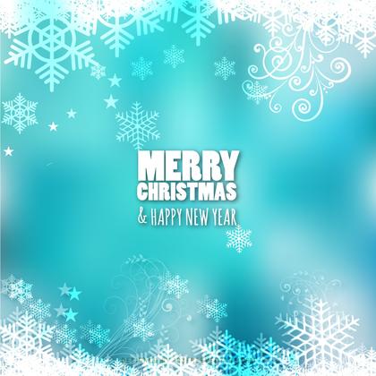 Merry Christmas and Happy New Year Turquoise Background