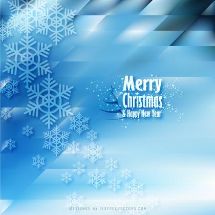 Merry Christmas Snowflakes Blue Background Template