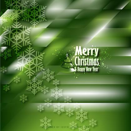 Green Christmas Snowflakes Background