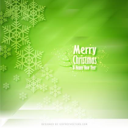 Green Christmas Snowflakes Background Image