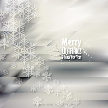 Merry Christmas Snowflakes Gray Background Template