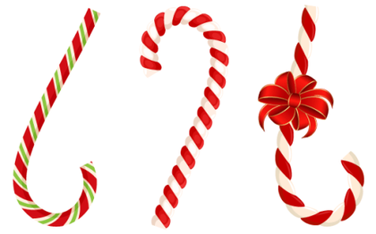 Free Vector Christmas Candy Cane with Red Bow