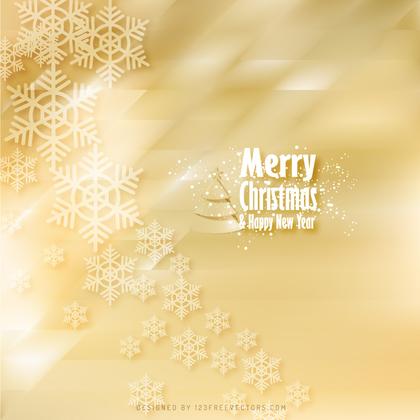Merry Christmas Snowflakes Orange Background Template