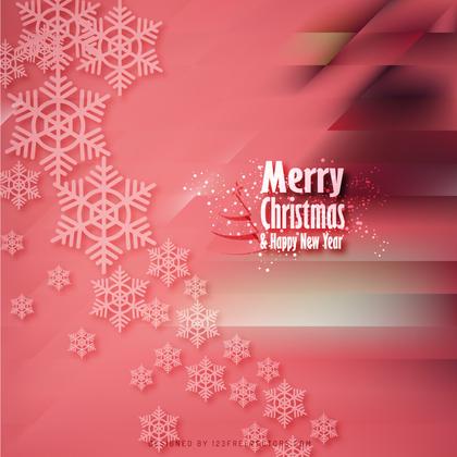 Merry Christmas Snowflakes Pink Background Design
