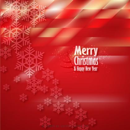 Merry Christmas Snowflakes Red Background Template