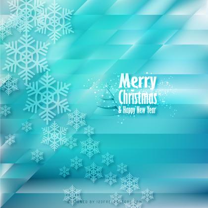 Merry Christmas and Happy New Year Turquoise Background