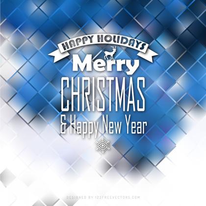 Merry Christmas and Happy New Year Blue White Background Image