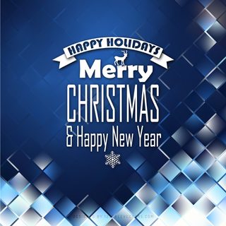 Merry Christmas and Happy New Year Navy Blue Background Design