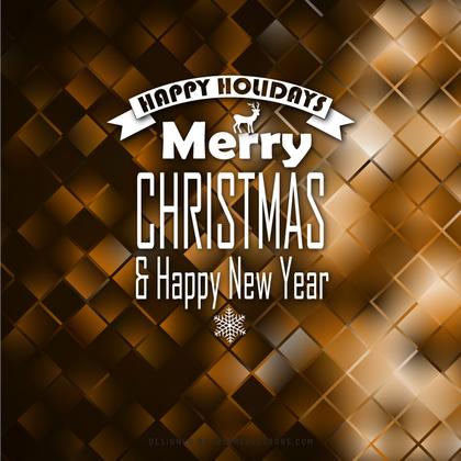 Merry Christmas and Happy New Year Black Orange Background Design