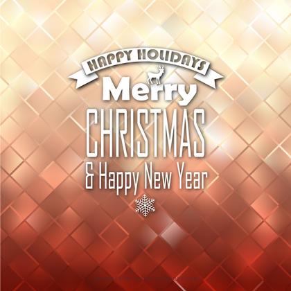 Merry Christmas and Happy New Year Red Beige Background Graphics