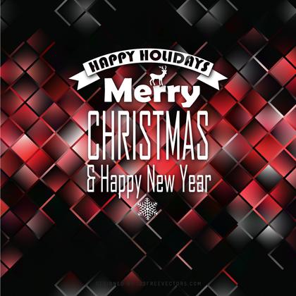 Merry Christmas and Happy New Year Red Black Background Design