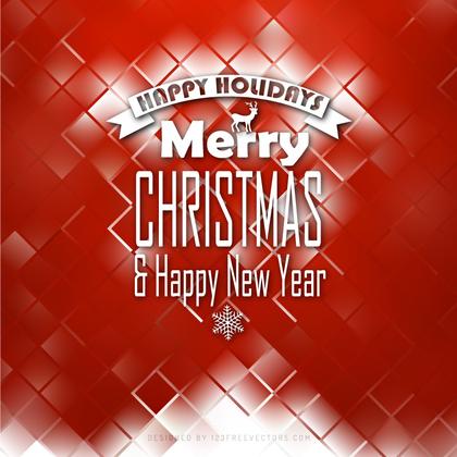 Merry Christmas and Happy New Year Red Background Template