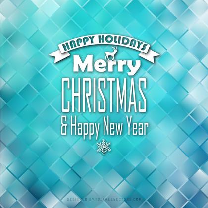 Merry Christmas and Happy New Year Turquoise Background Graphics