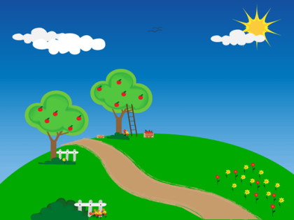Apple Trees Vector Wallpaper