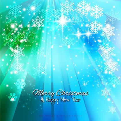 Blue Green Sparkles Christmas Snowflake Background Image