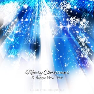 Blue White Sparkles Christmas Snowflake Background Image