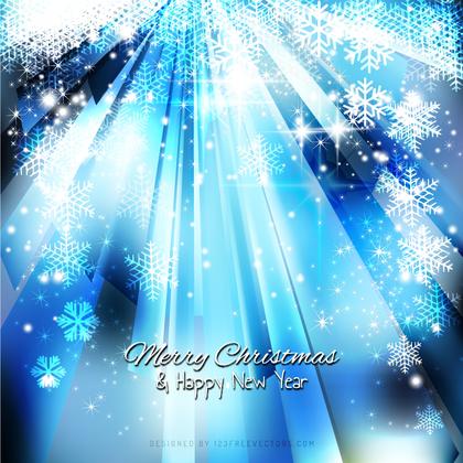 Blue Sparkles Christmas Background with Snowflakes
