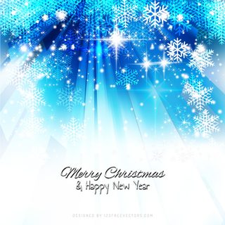 Blue Sparkles Christmas Snowflake Background