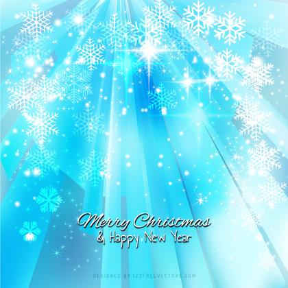 Merry Christmas and Happy New Year Blue Background