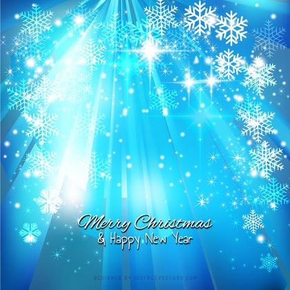 Blue Sparkles Christmas Snowflake Background Template