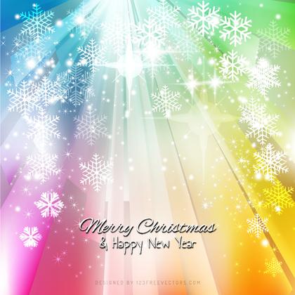 Merry Christmas and Happy New Year Colorful Background